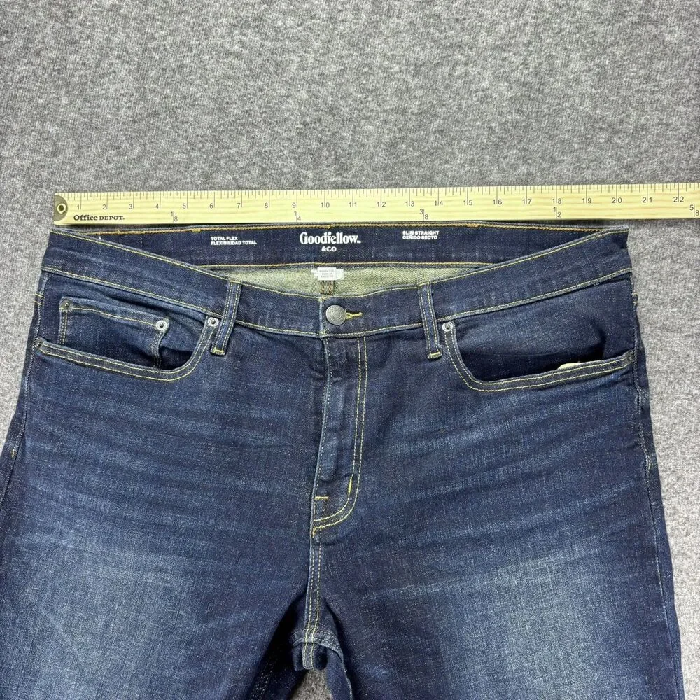 Goodfellow & Co Men’s Jeans 40x32 Slim Straight Total Flex Dark Wash Stretch